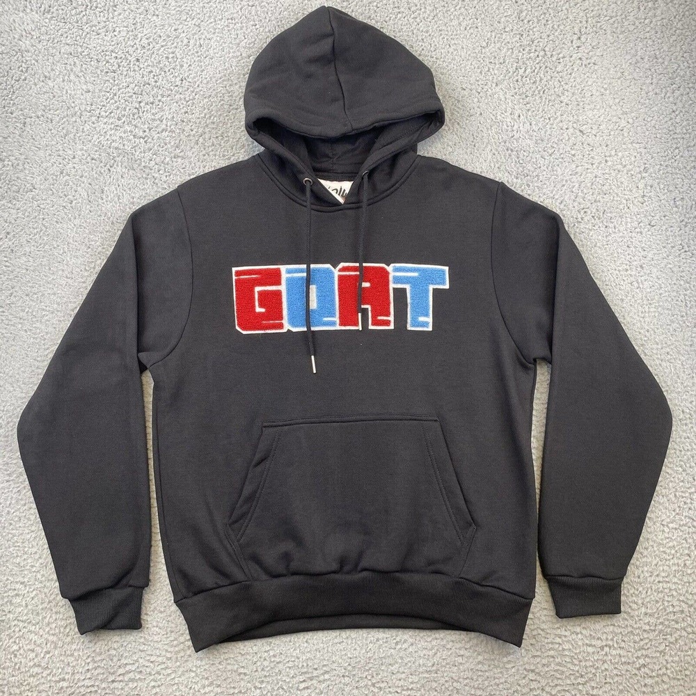 Laced Up by Sneak Gallery Men's Black Chenille Letter 'GOAT' Hoodie Size Small